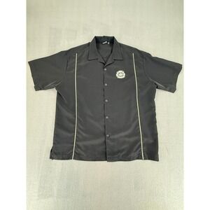 Yamaha Star Motorcycles Camp Shirt Mens Large Black Button Up Short Sleeve